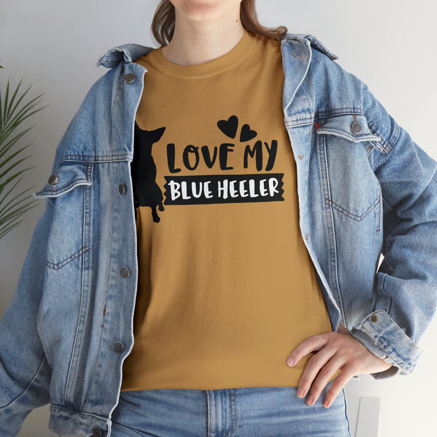 BLUE HEELER LOVE TEE-Unisex Heavy Cotton Tee