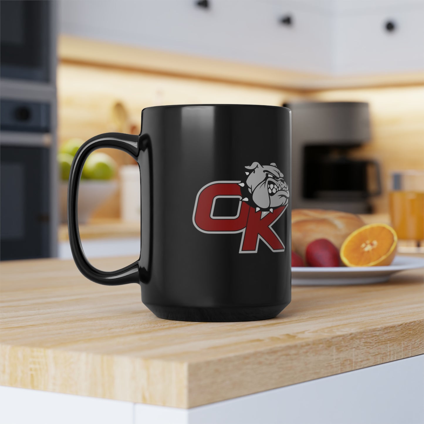 OK BULLDOGS-Black Mug, 15oz