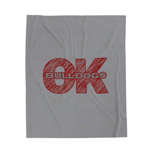 OK BULLDOGS Velveteen Plush Blanket