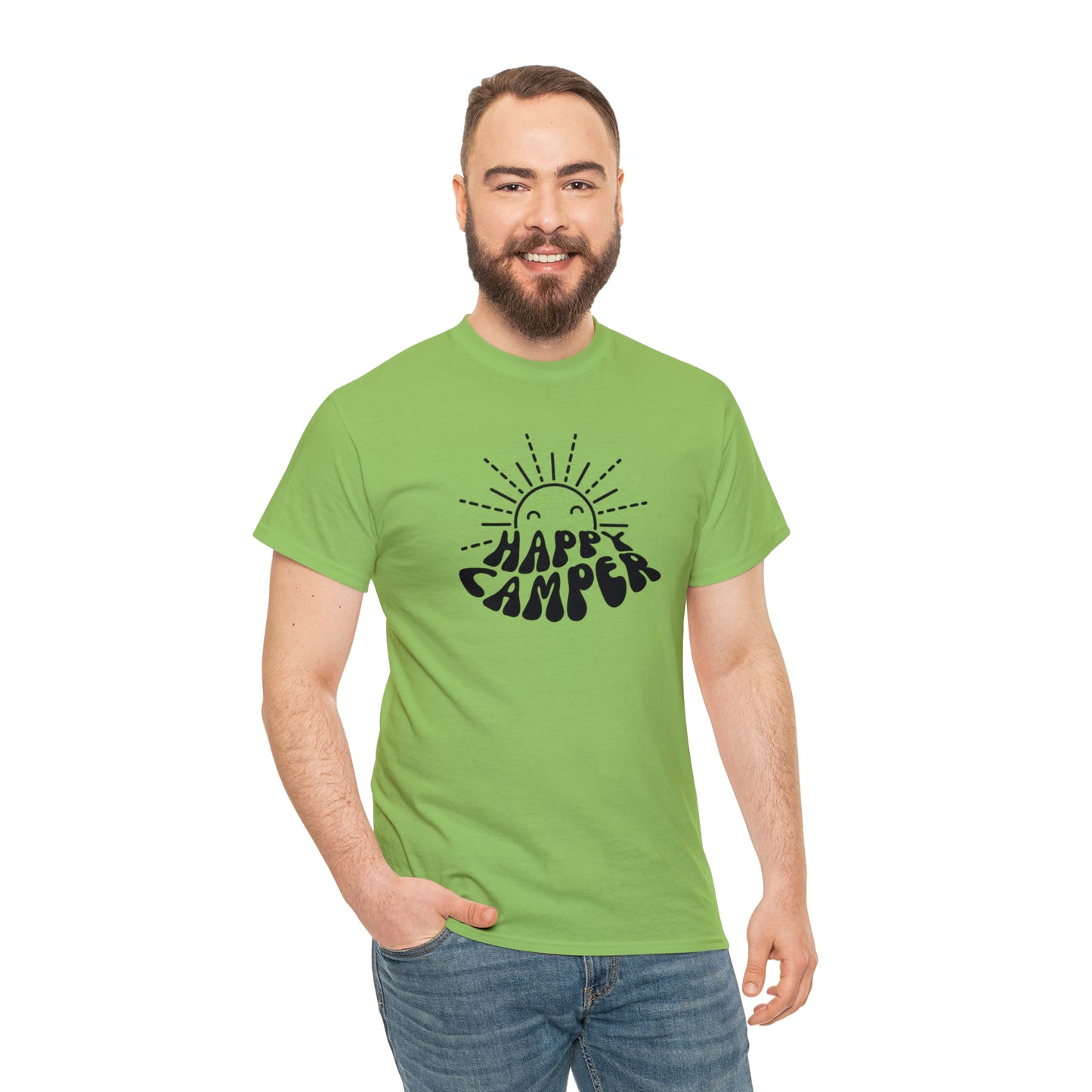 HAPPY CAMPER TEE-Unisex Heavy Cotton Tee