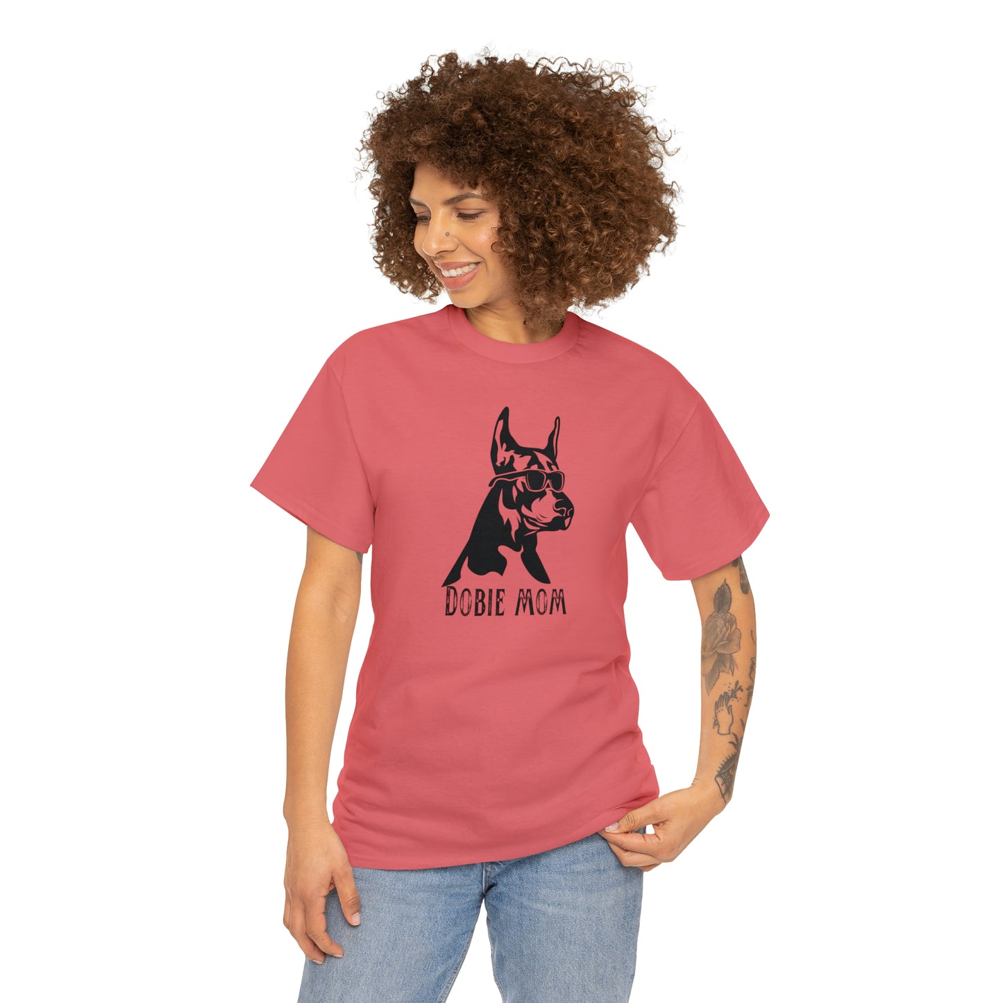 Dobie Mom Tee--Unisex Heavy Cotton Tee