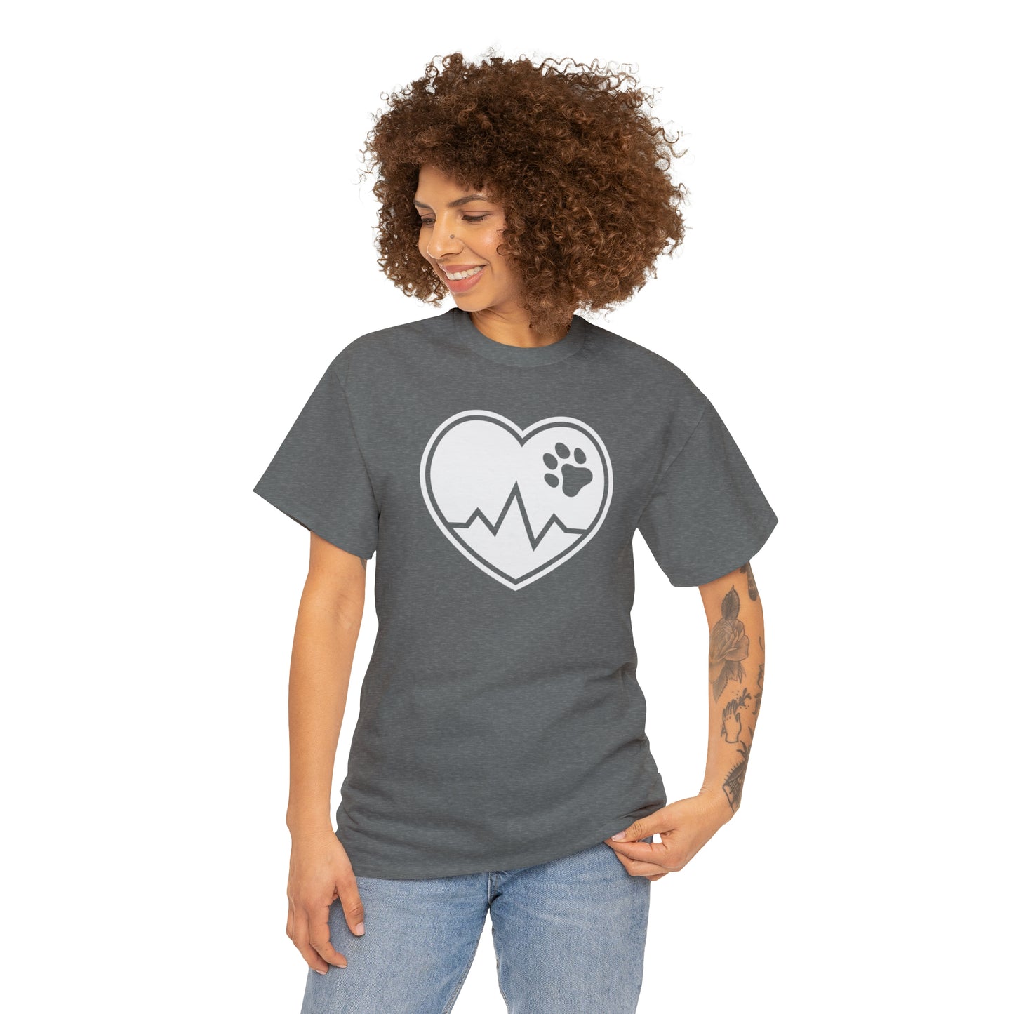 PAW HEARTBEAT TEE--ALL PROCEEDS DONATED TO ANIMAL RESCUE