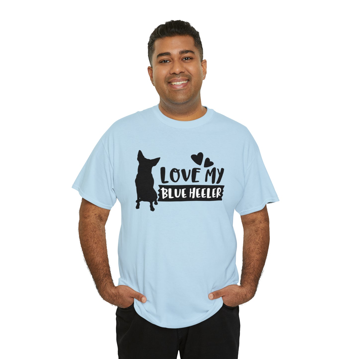 BLUE HEELER LOVE TEE-Unisex Heavy Cotton Tee