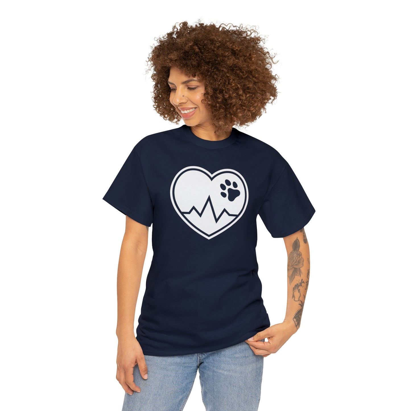 PAW HEARTBEAT TEE--ALL PROCEEDS DONATED TO ANIMAL RESCUE