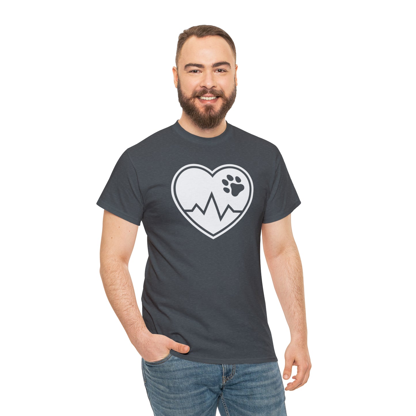 PAW HEARTBEAT TEE--ALL PROCEEDS DONATED TO ANIMAL RESCUE