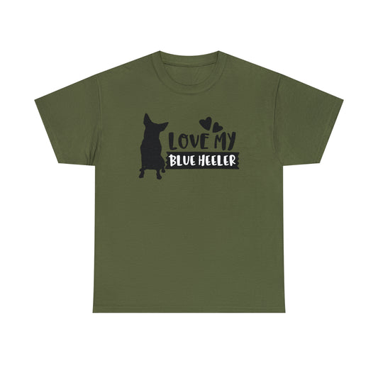 BLUE HEELER LOVE TEE-Unisex Heavy Cotton Tee