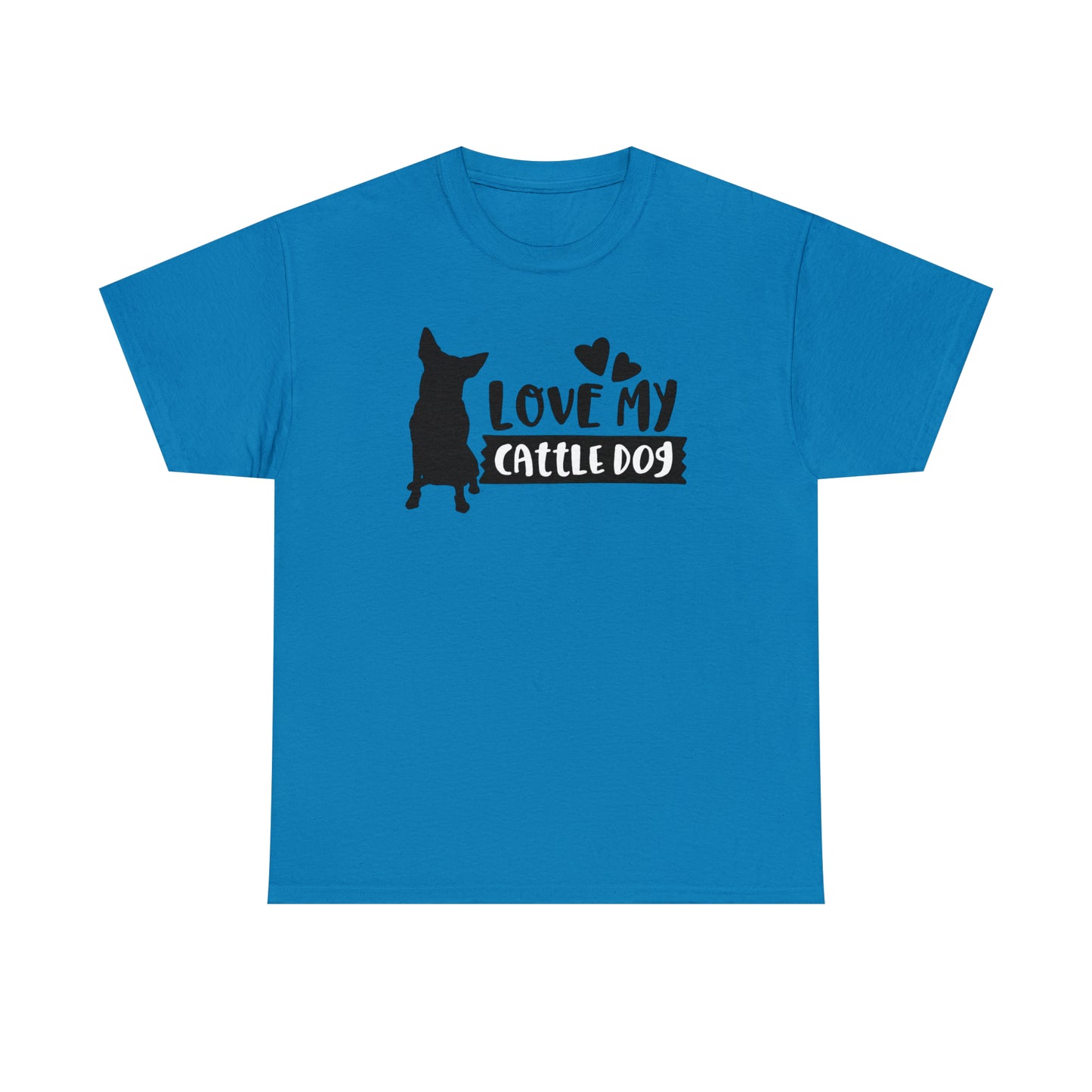 CATTLE DOG LOVE TEE-Unisex Heavy Cotton Tee