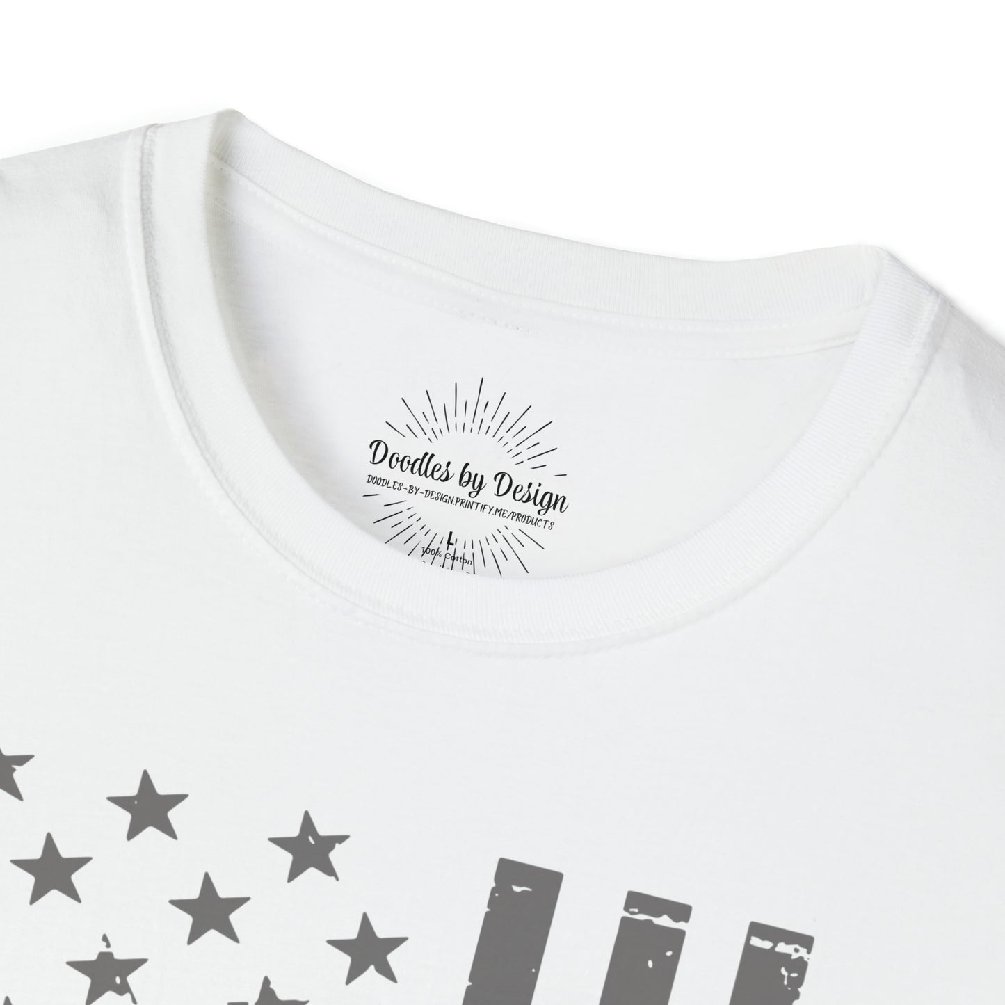 FLAG & FIREWORKS TEE-Unisex Softstyle T-Shirt