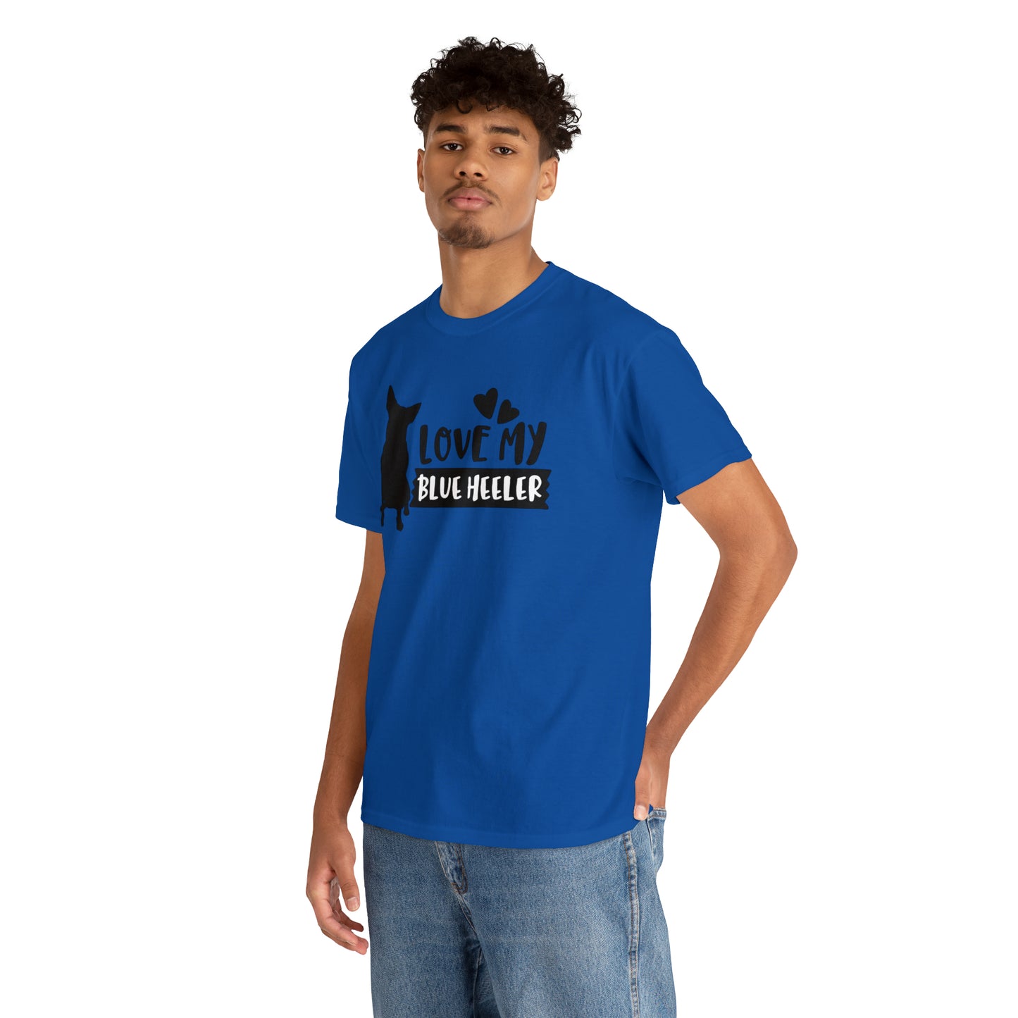 BLUE HEELER LOVE TEE-Unisex Heavy Cotton Tee