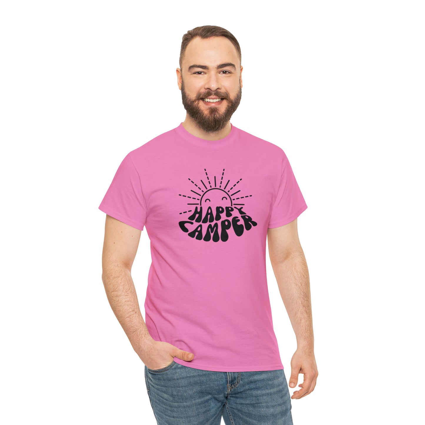 HAPPY CAMPER TEE-Unisex Heavy Cotton Tee