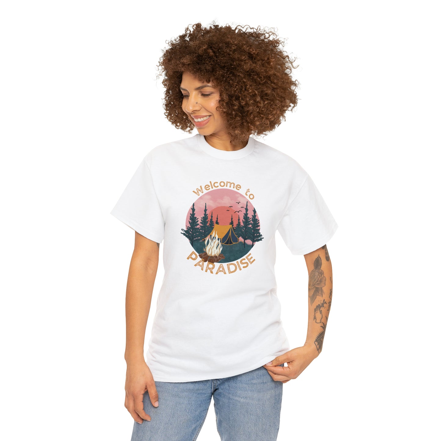 WELCOME TO PARADISE TEE-Unisex Heavy Cotton Tee