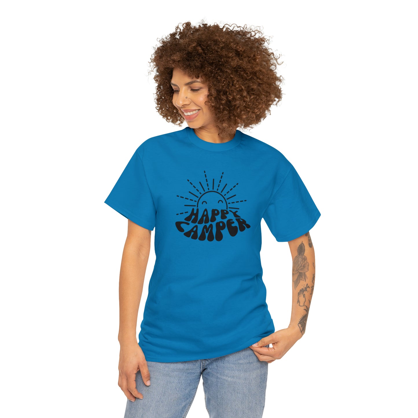 HAPPY CAMPER TEE-Unisex Heavy Cotton Tee