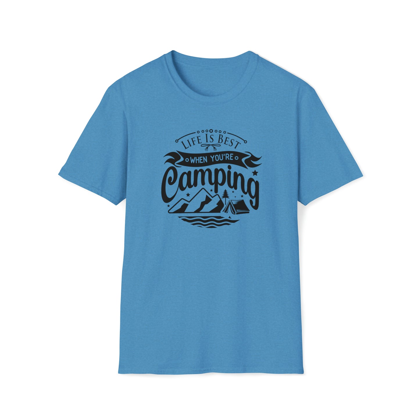 LIFE IS BEST CAMPING TEE-Unisex Softstyle T-Shirt