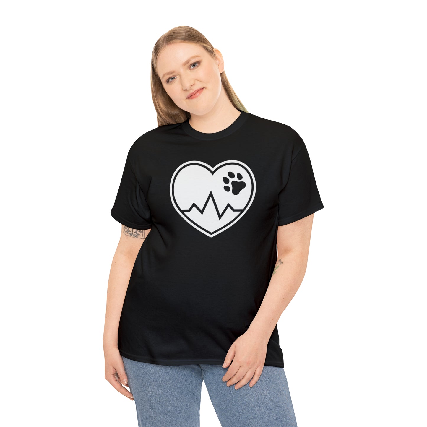 PAW HEARTBEAT TEE--ALL PROCEEDS DONATED TO ANIMAL RESCUE