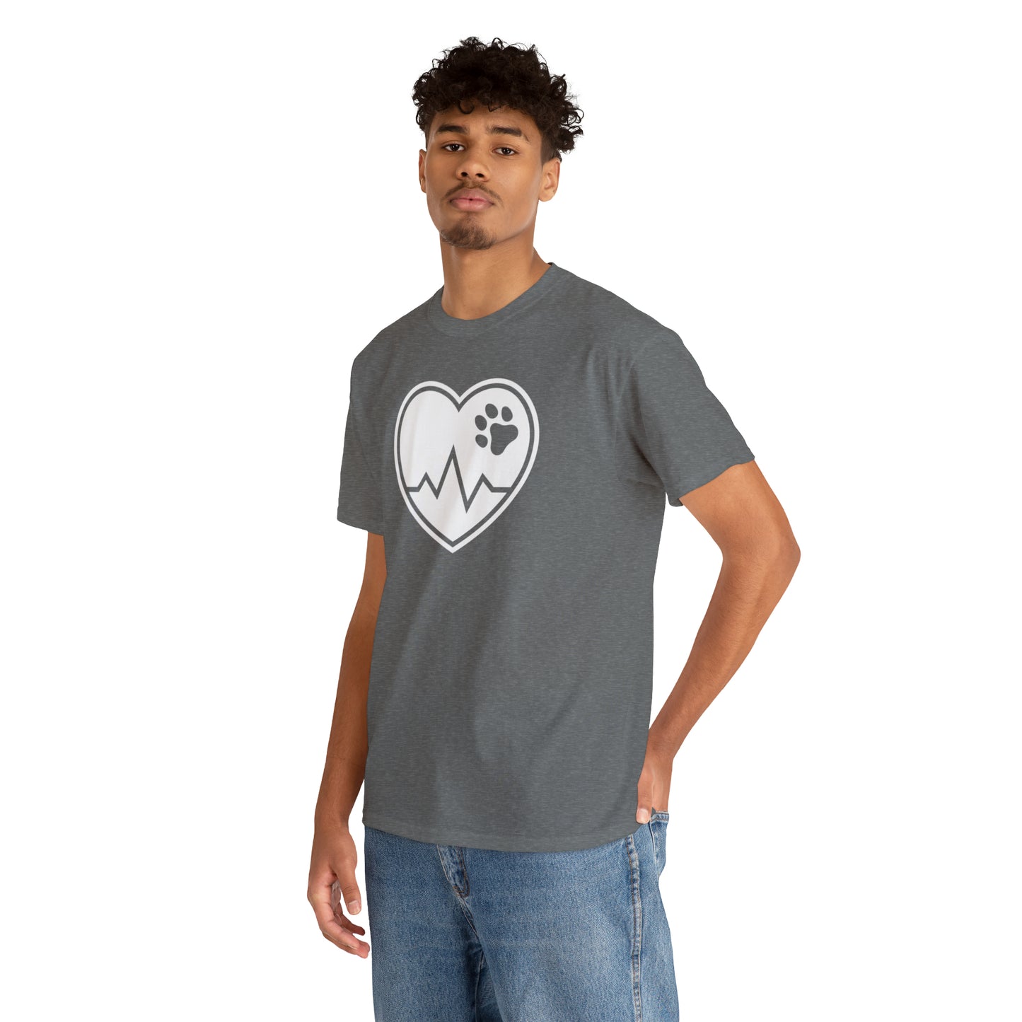 PAW HEARTBEAT TEE--ALL PROCEEDS DONATED TO ANIMAL RESCUE