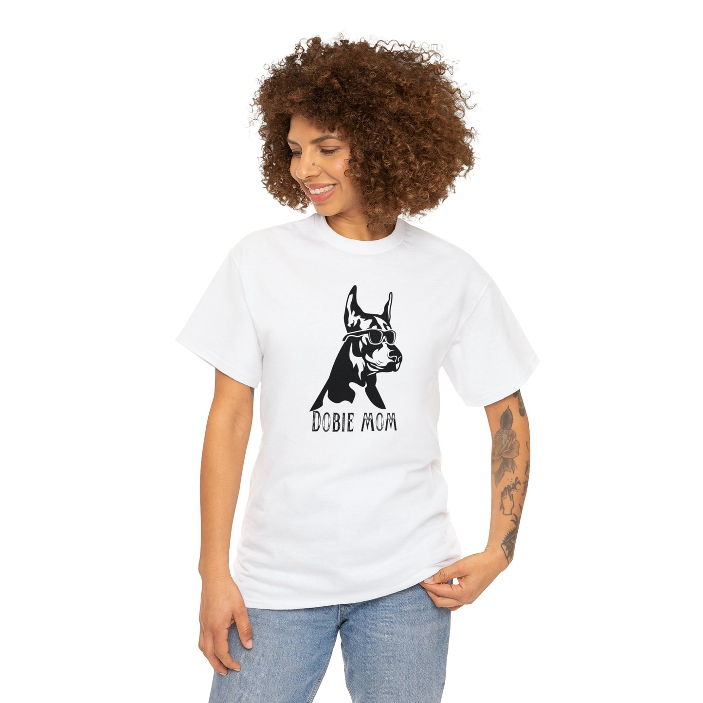 Dobie Mom Tee--Unisex Heavy Cotton Tee