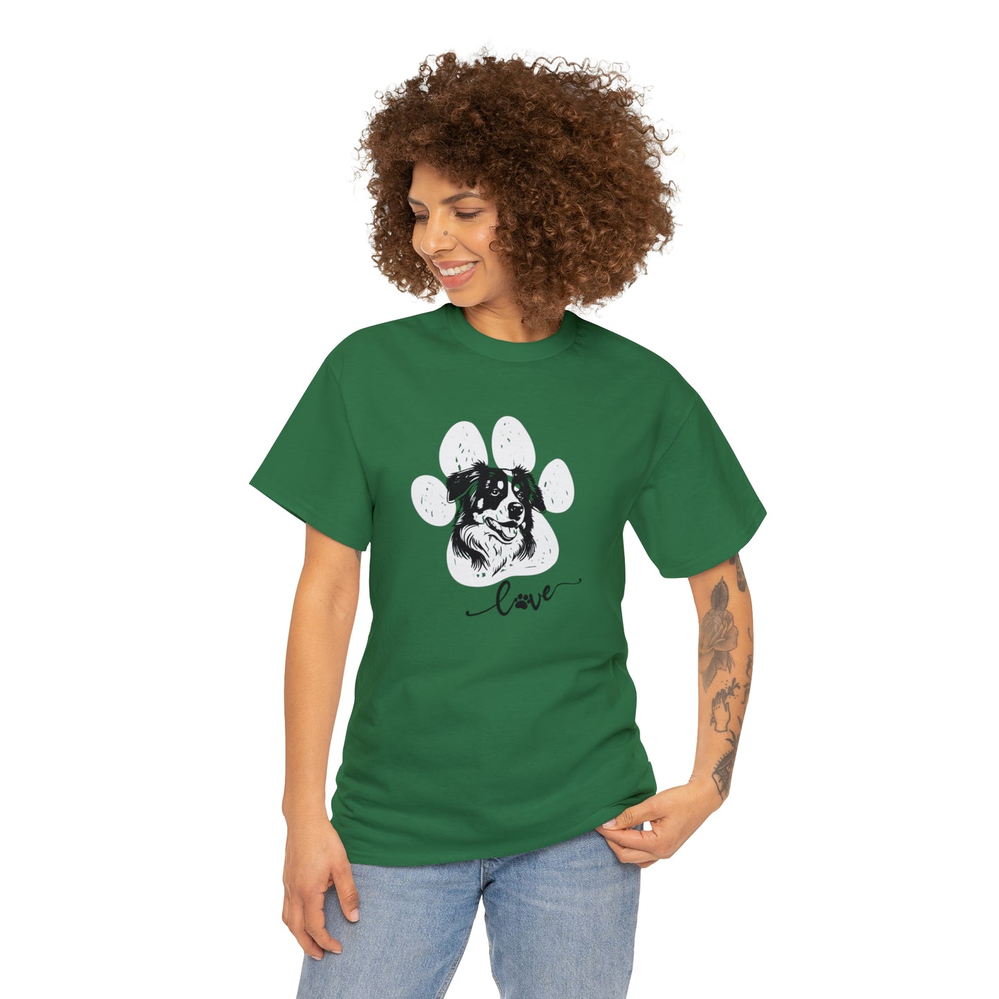 AUSSIE DOG LOVE TEE--Unisex Heavy Cotton Tee