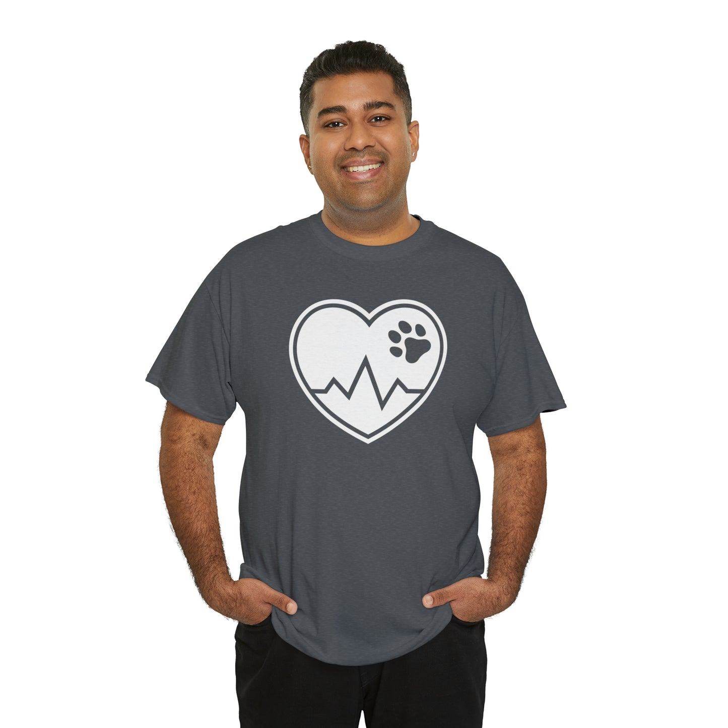 PAW HEARTBEAT TEE--ALL PROCEEDS DONATED TO ANIMAL RESCUE