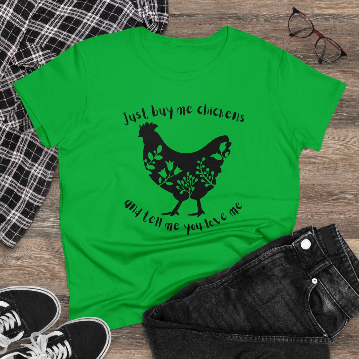 BUY ME CHICKENS-Women's Midweight Cotton Tee