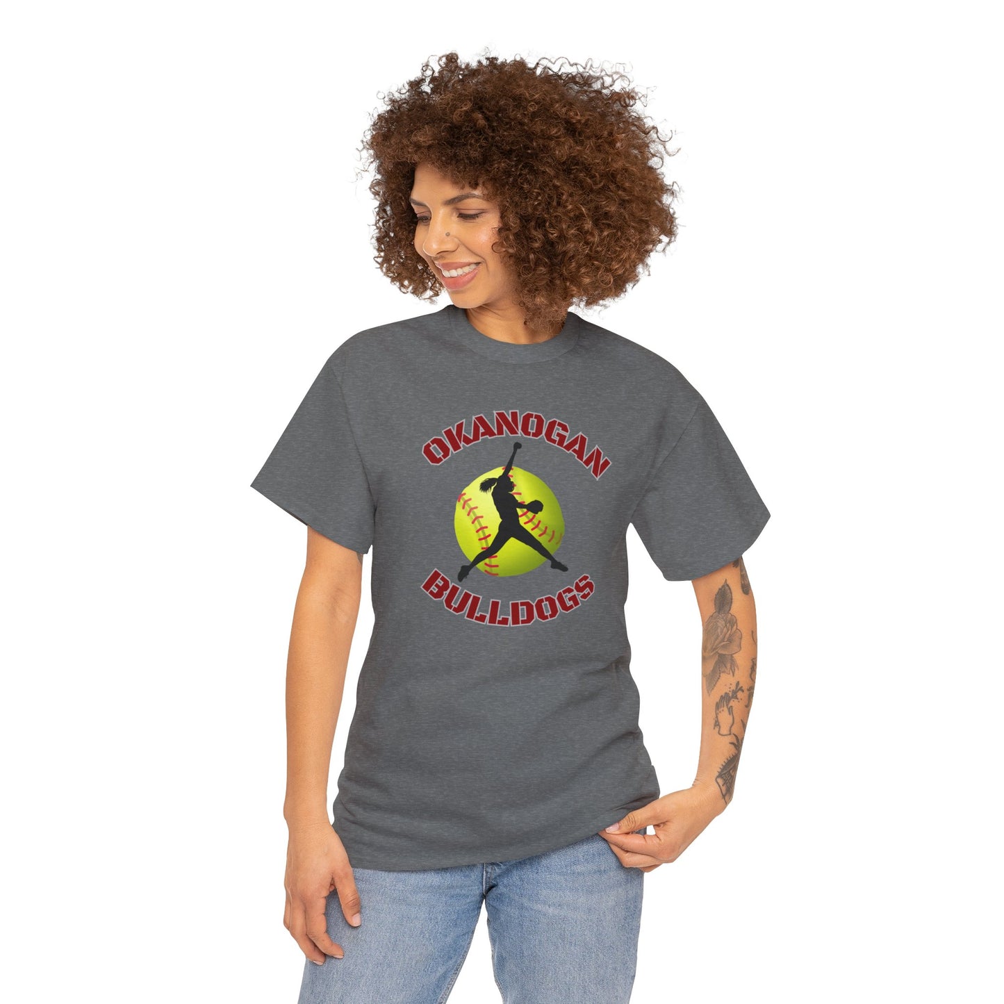 OK SOFTBALL PITCHER-Unisex Heavy Cotton Tee