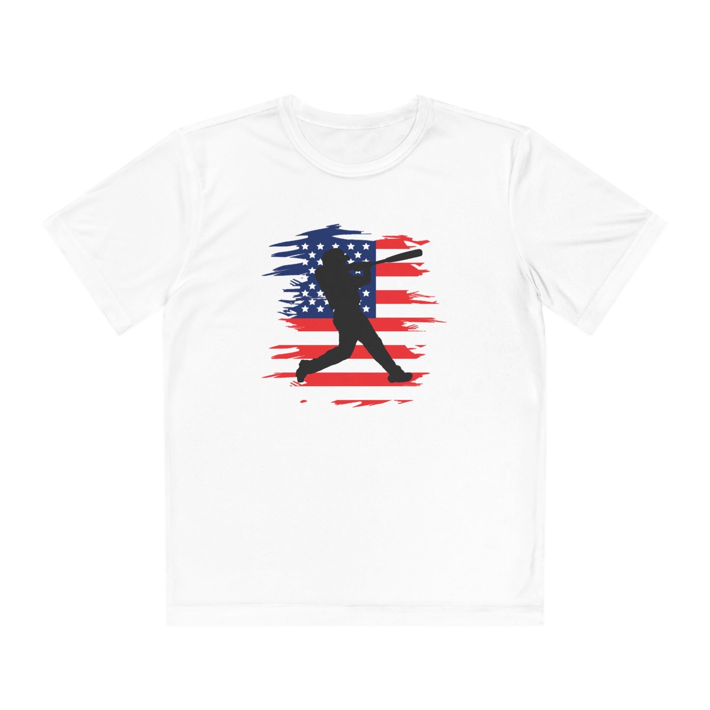 US Flag and Baseball tee-Youth Competitor Tee