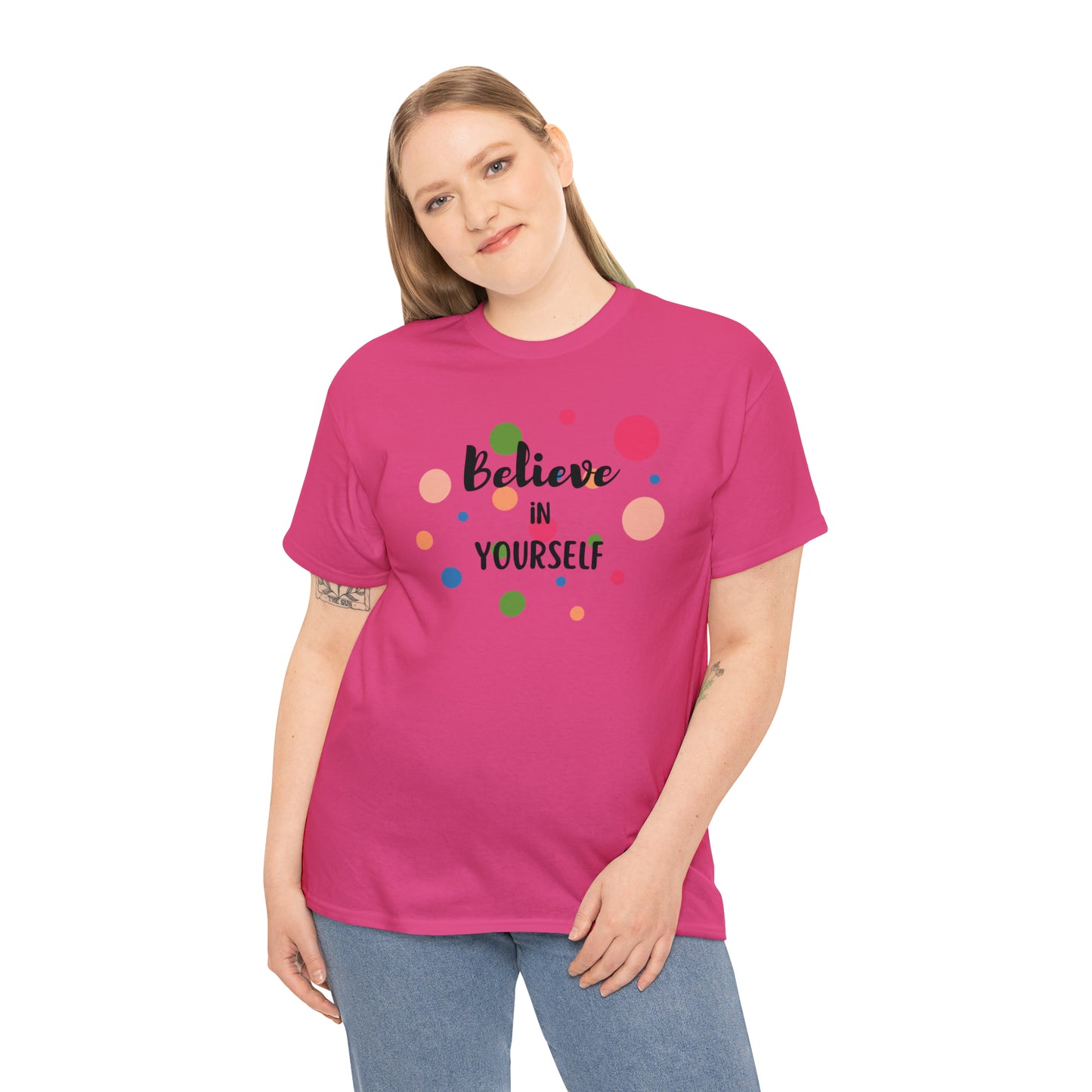 BELIEVE IN YOURSELF TEE-Unisex Heavy Cotton Tee