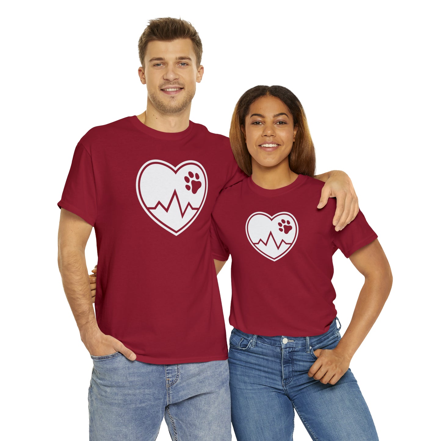 PAW HEARTBEAT TEE--ALL PROCEEDS DONATED TO ANIMAL RESCUE