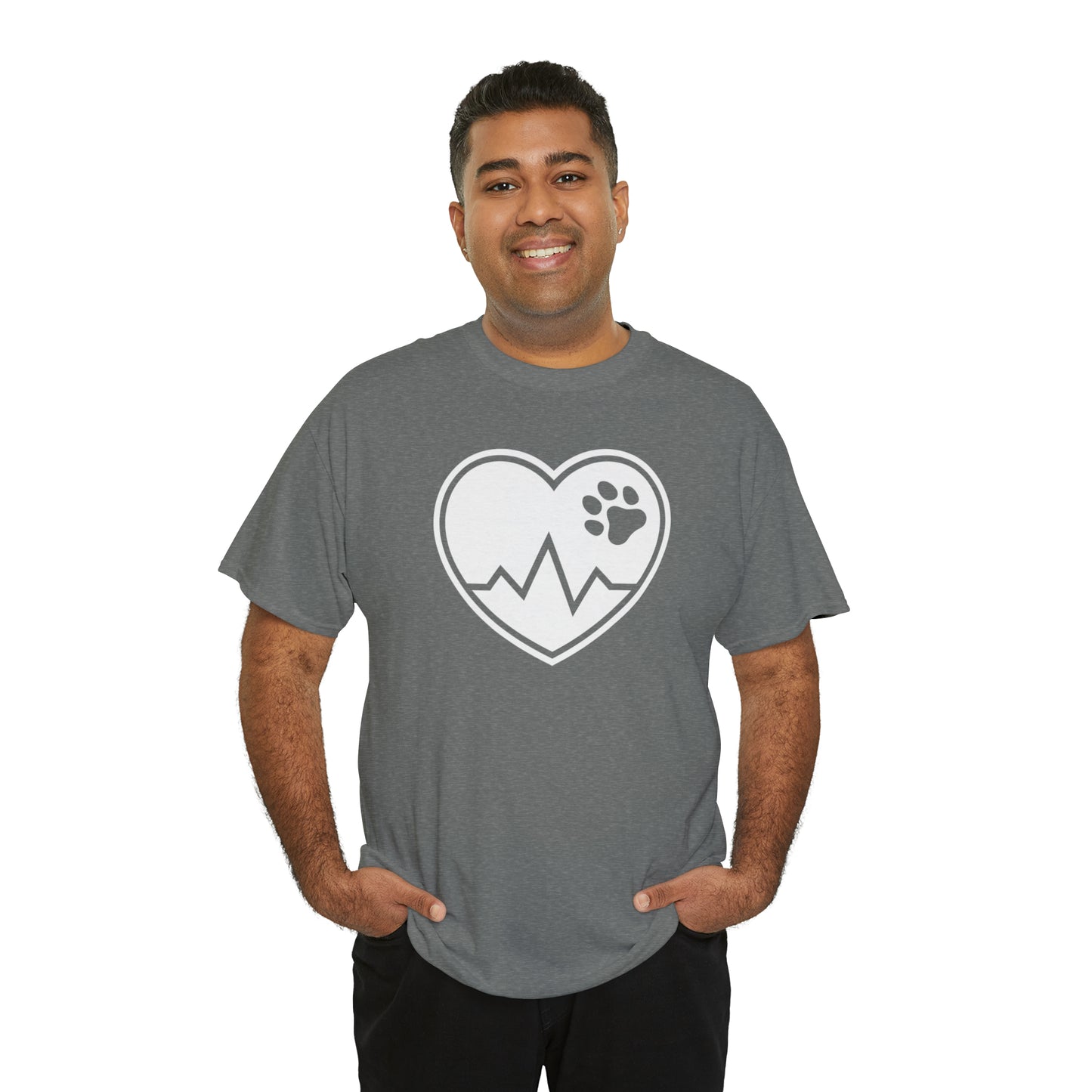 PAW HEARTBEAT TEE--ALL PROCEEDS DONATED TO ANIMAL RESCUE