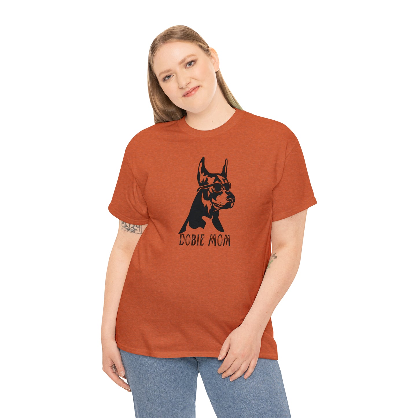 Dobie Mom Tee--Unisex Heavy Cotton Tee