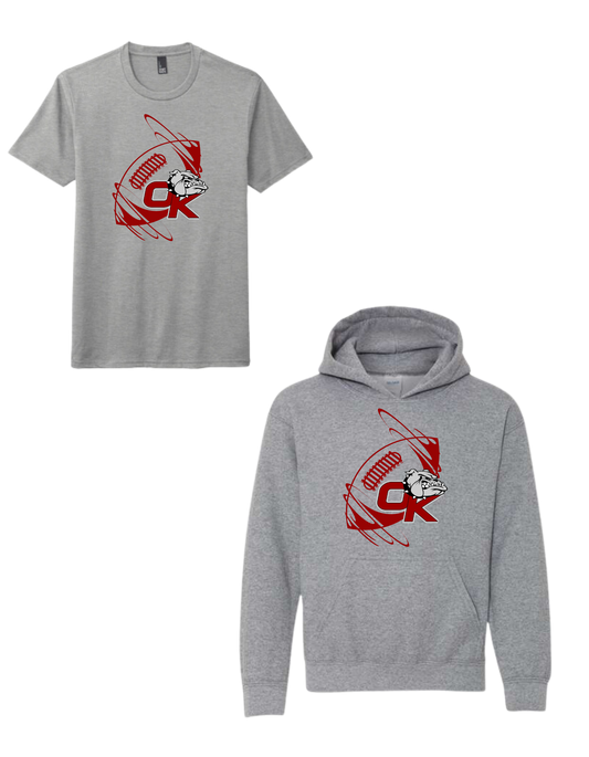 OK Football Spiral Tee or Hoodie