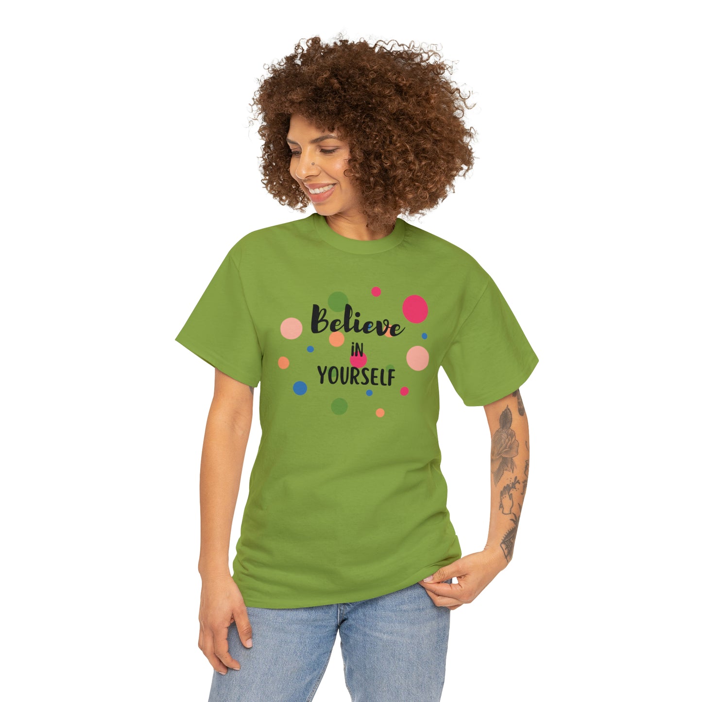 BELIEVE IN YOURSELF TEE-Unisex Heavy Cotton Tee