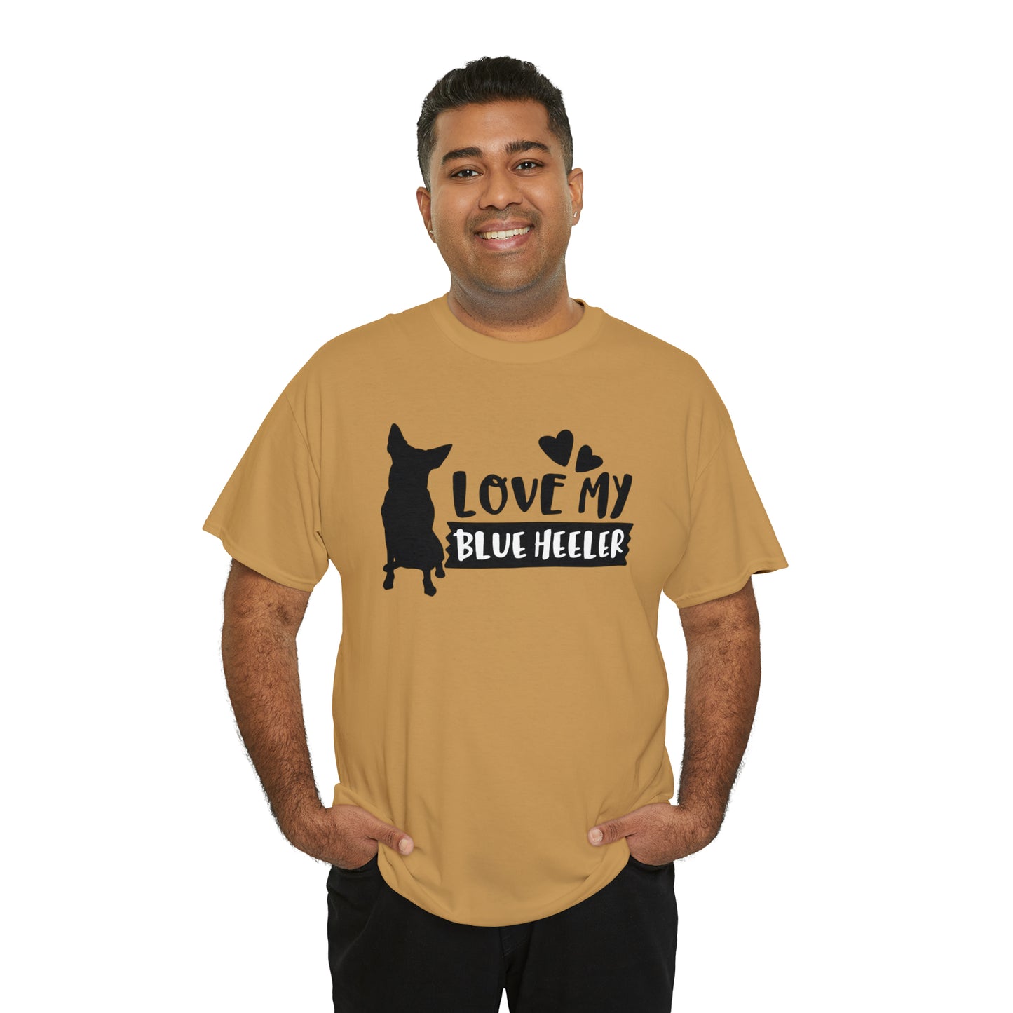 BLUE HEELER LOVE TEE-Unisex Heavy Cotton Tee