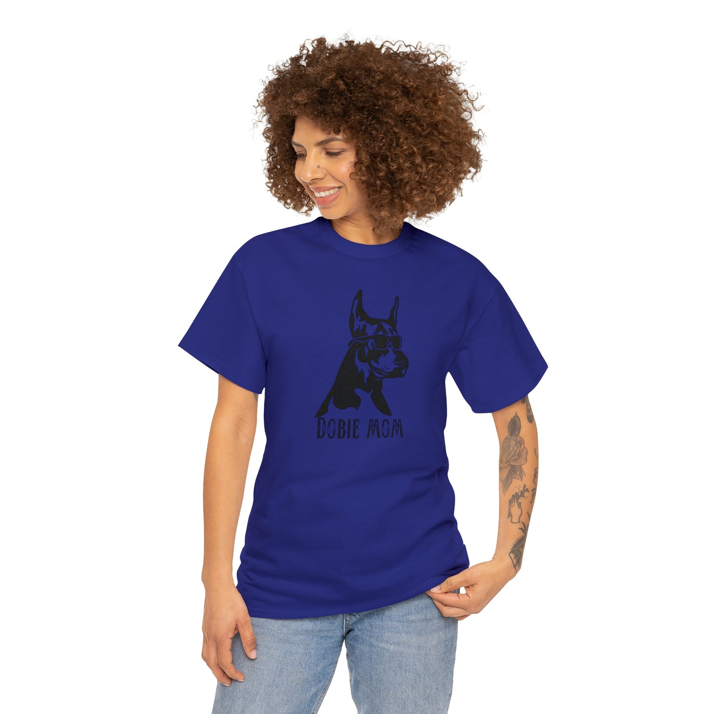 Dobie Mom Tee--Unisex Heavy Cotton Tee