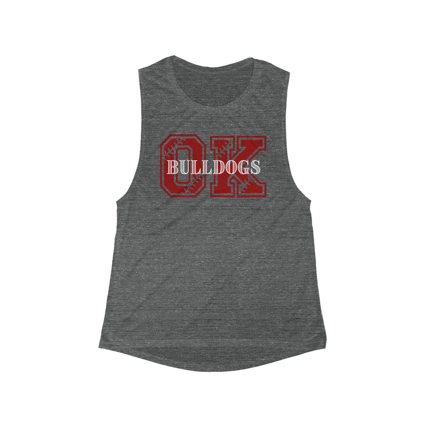 OK Bulldogs-Baseball Laces Women's Flowy Scoop Muscle Tank