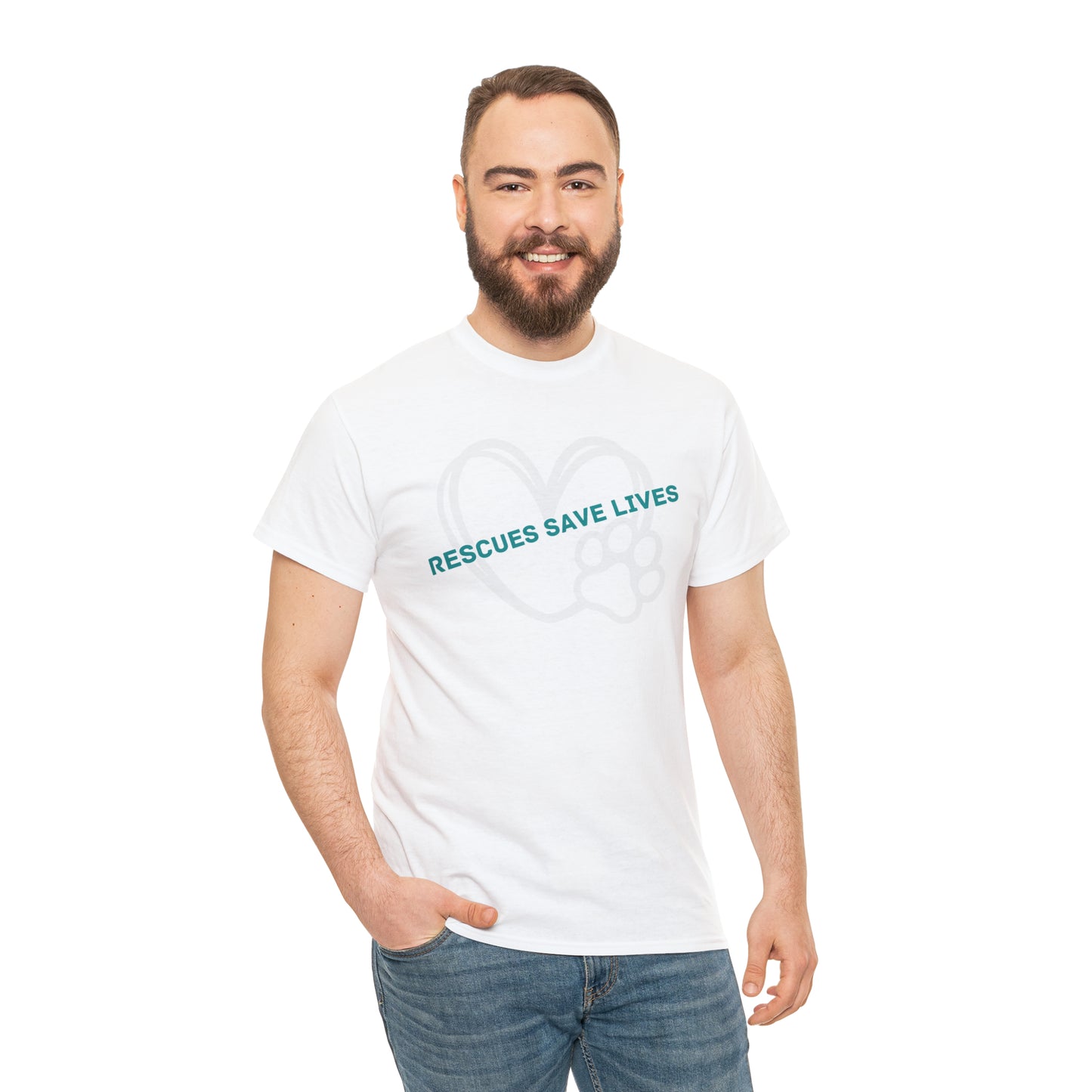 RESCUES SAVE LIVES TEE-Unisex Heavy Cotton Tee