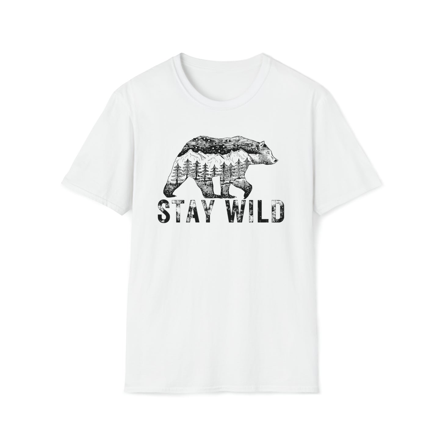 BEAR STAY WILD TEE-Unisex Softstyle T-Shirt