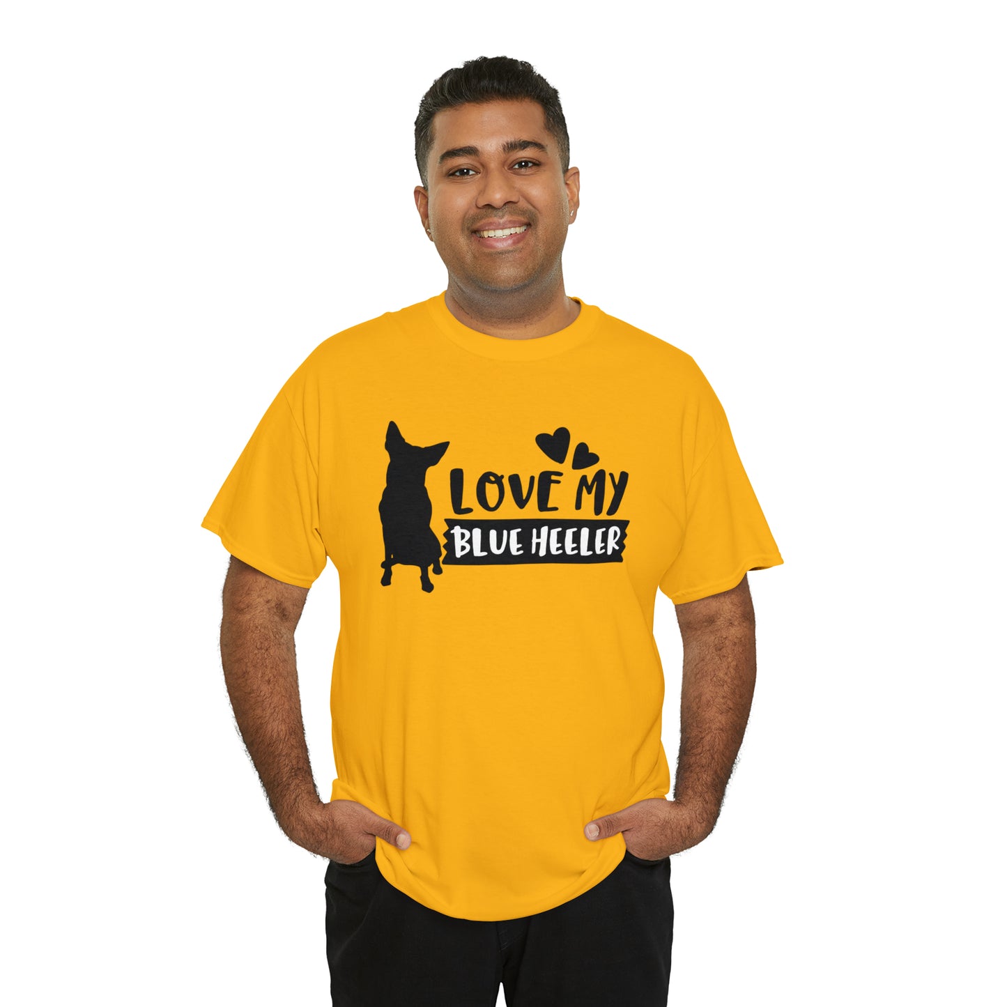 BLUE HEELER LOVE TEE-Unisex Heavy Cotton Tee