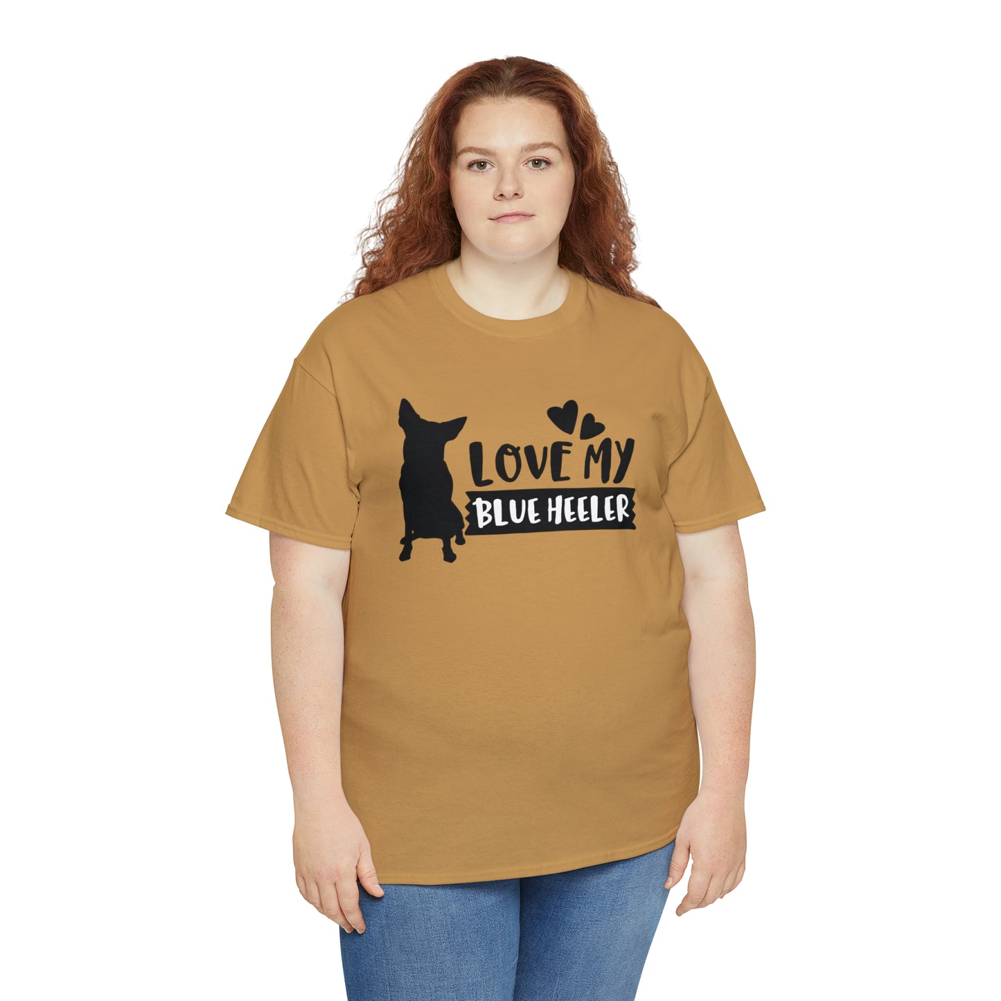 BLUE HEELER LOVE TEE-Unisex Heavy Cotton Tee