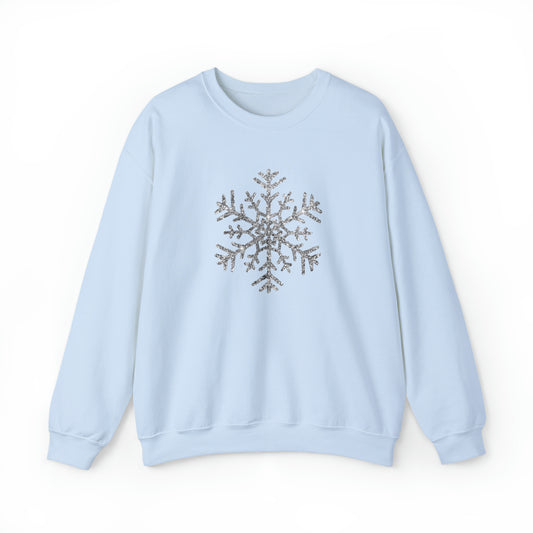 Glitter Snowflake Crewneck Sweatshirt