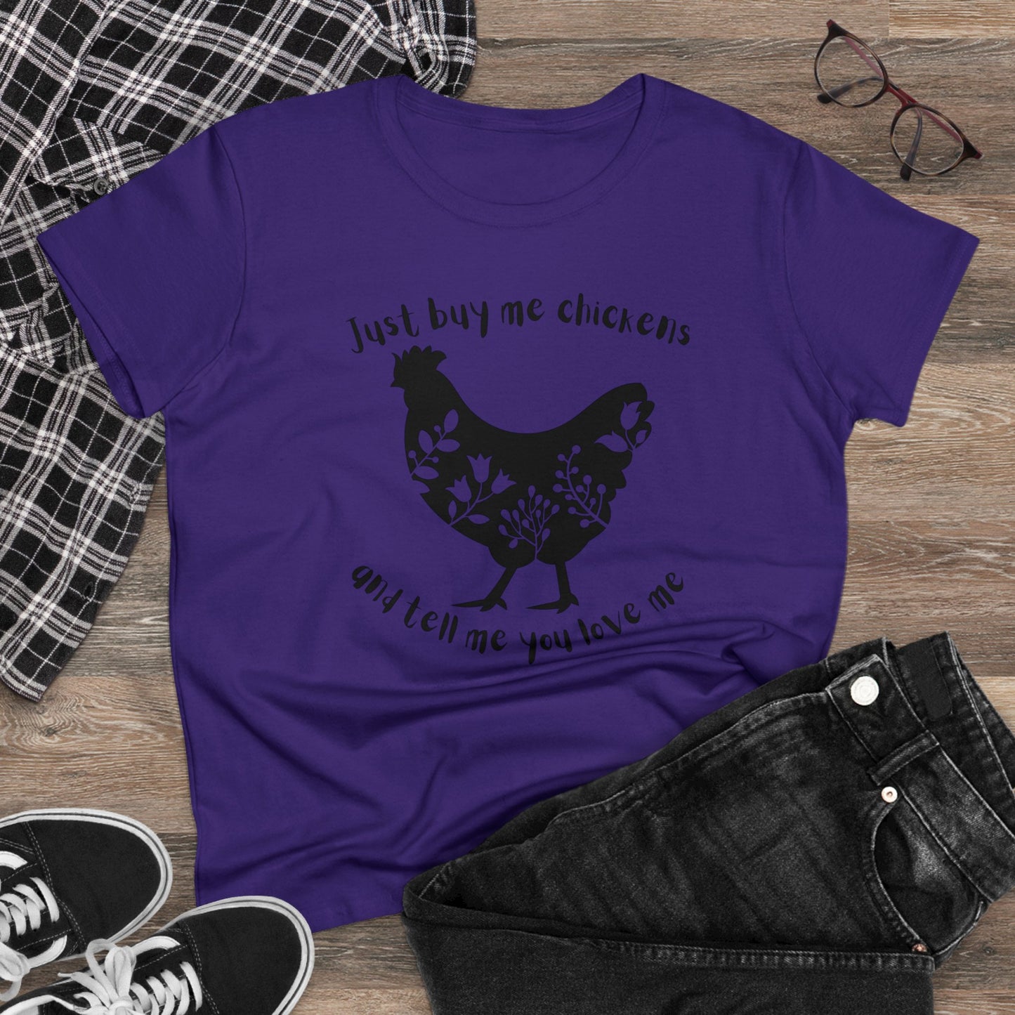 BUY ME CHICKENS-Women's Midweight Cotton Tee