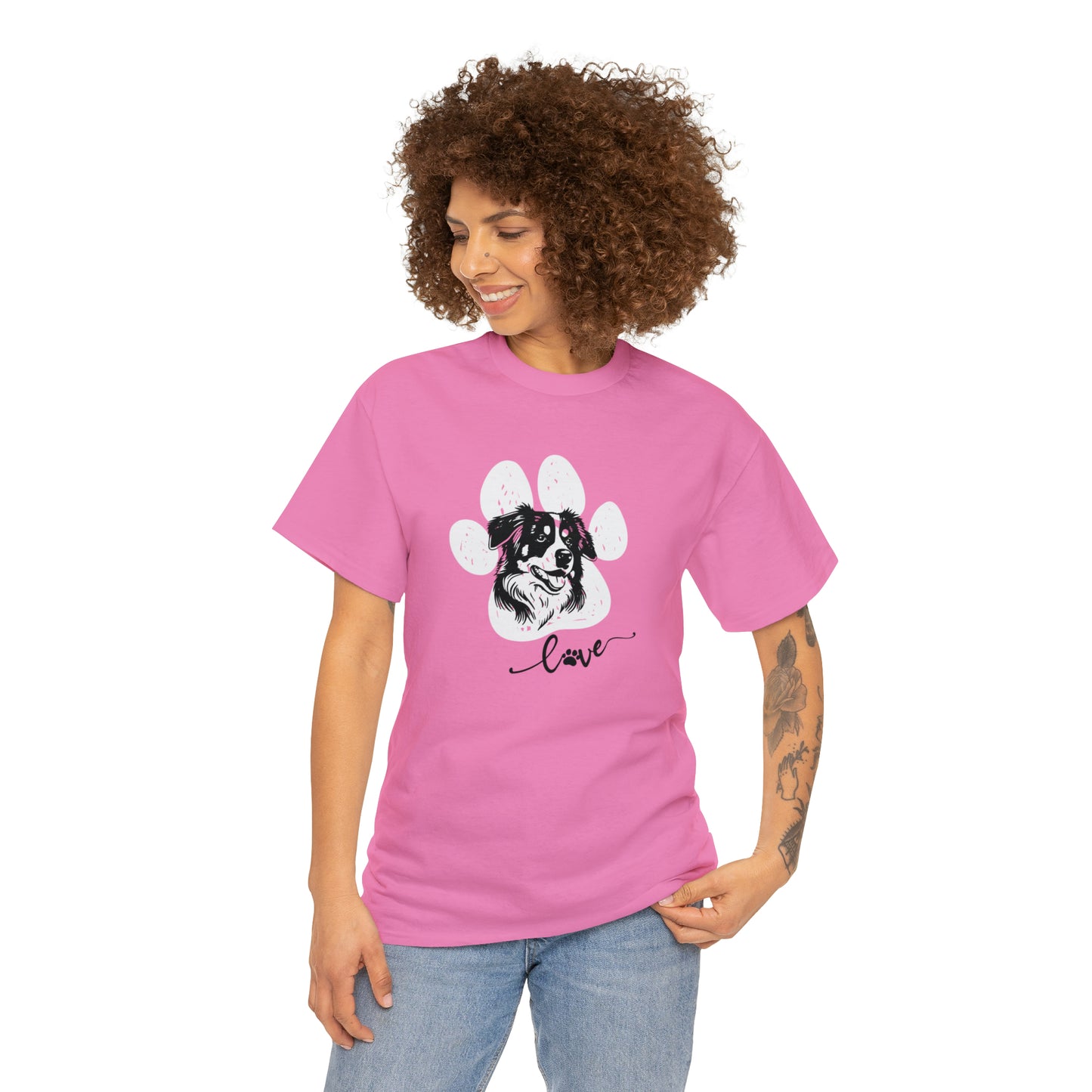 AUSSIE DOG LOVE TEE--Unisex Heavy Cotton Tee