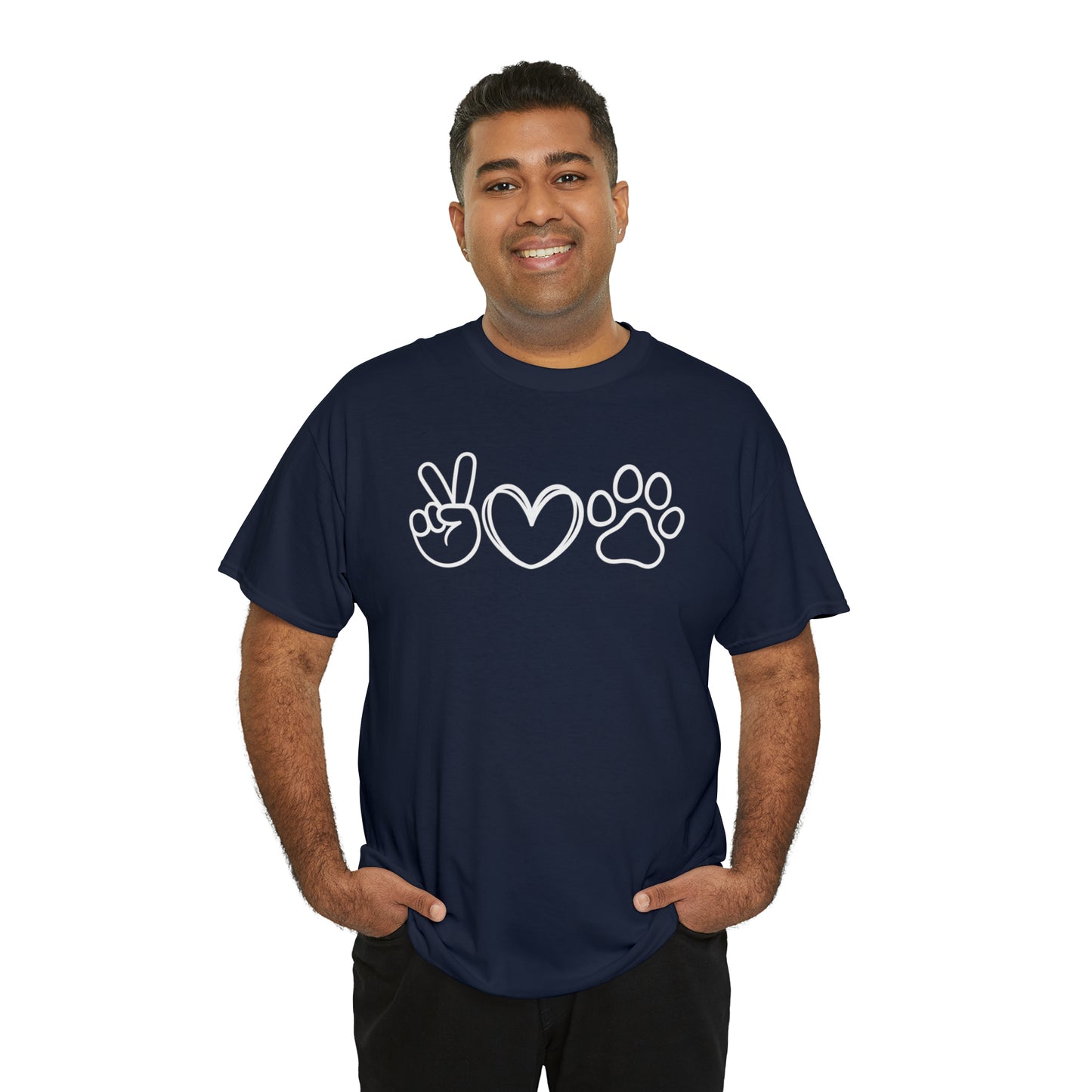 PEACE-LOVE-PAW TEE-ALL PROCEEDS DONATED TO ANIMAL RESCUE