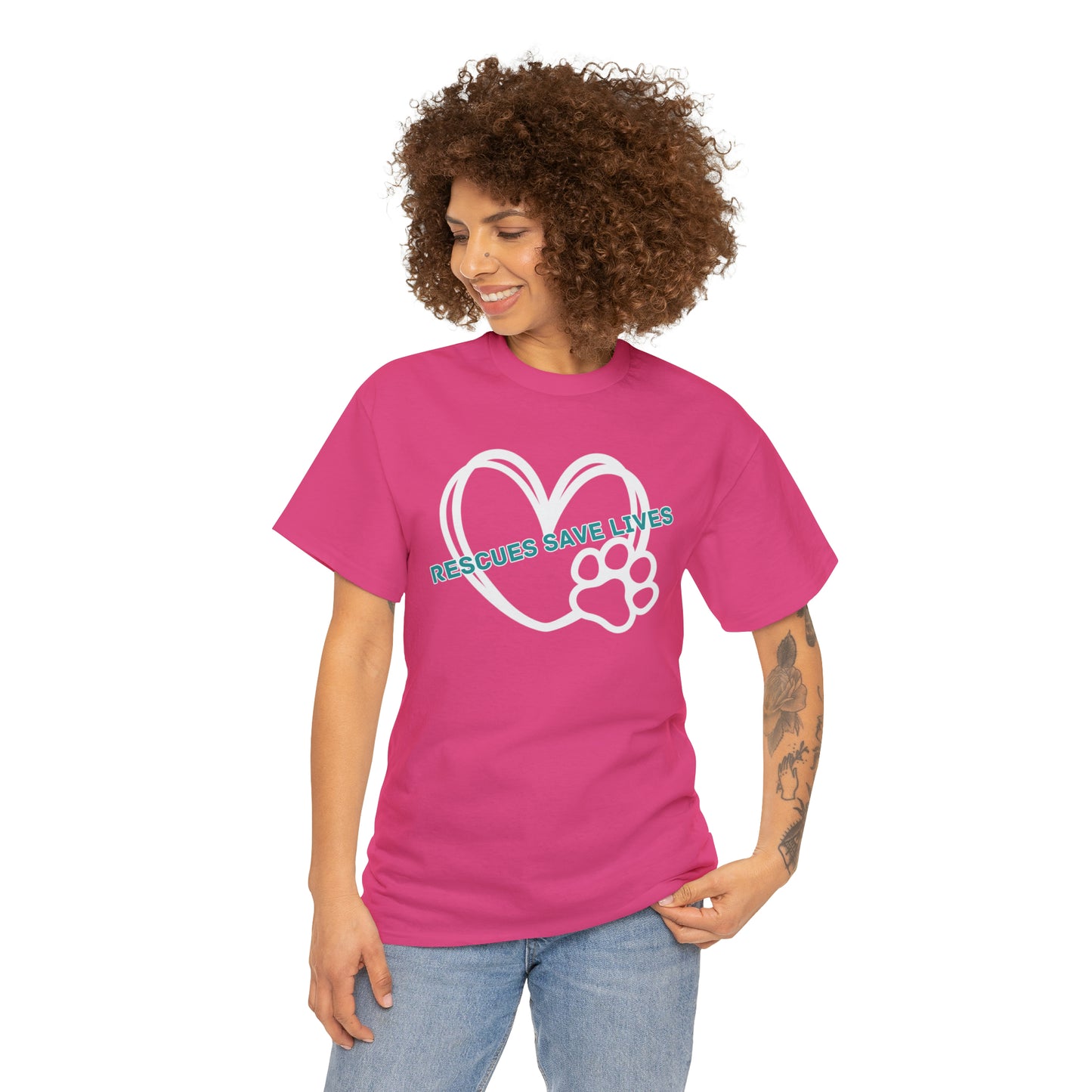 RESCUES SAVE LIVES TEE-Unisex Heavy Cotton Tee