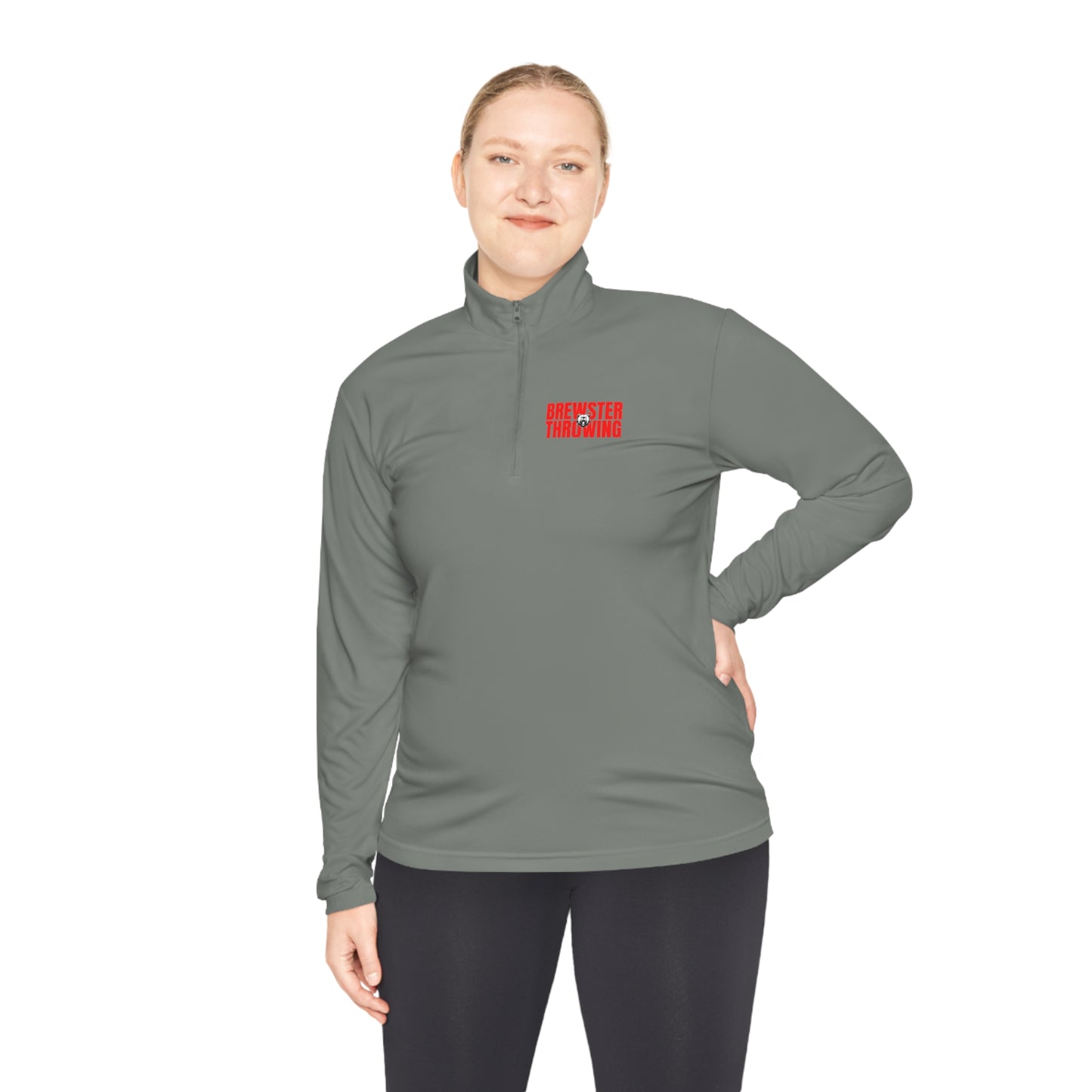 Brewster Throwing-FRONT/BACK PRINT-Unisex Quarter-Zip Pullover