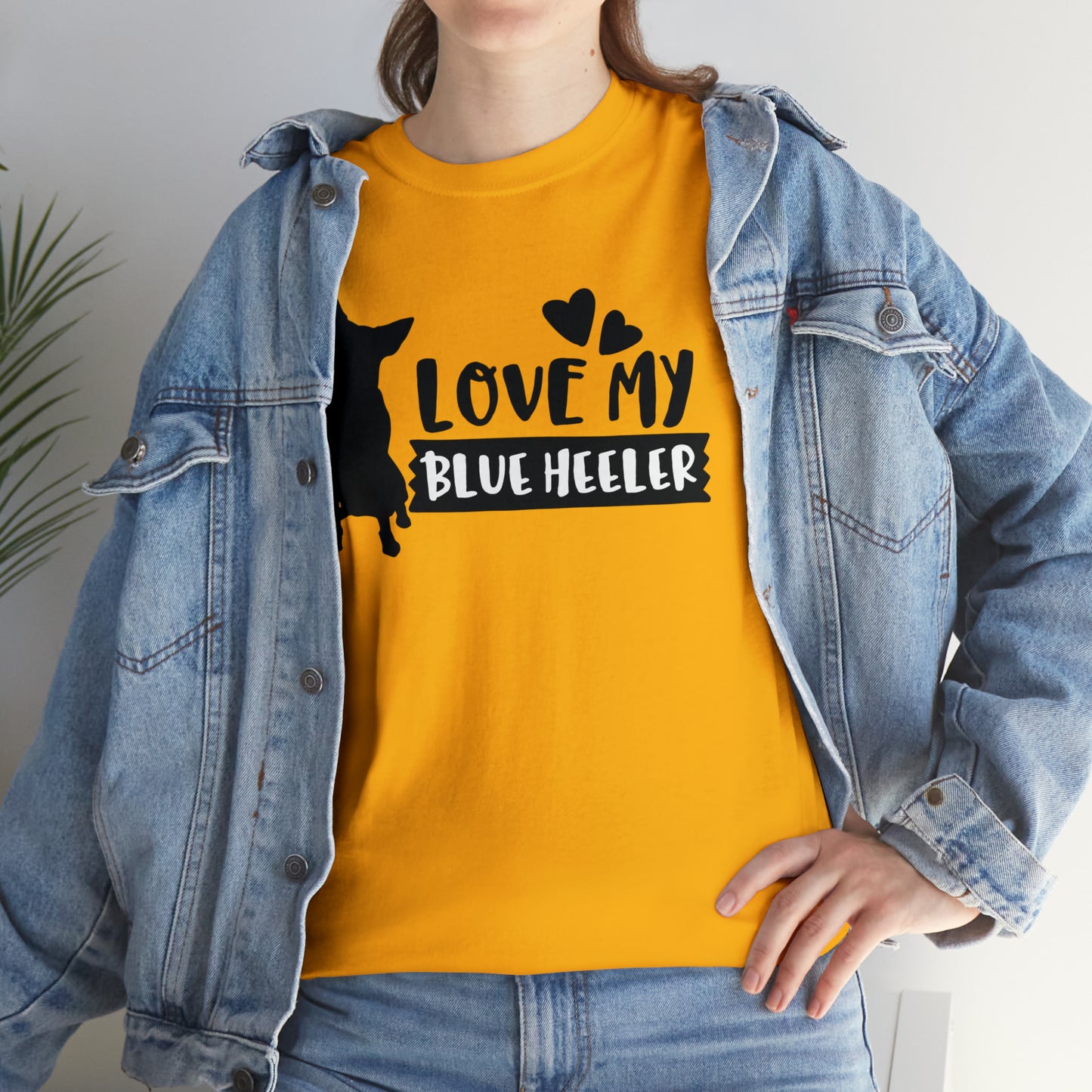 BLUE HEELER LOVE TEE-Unisex Heavy Cotton Tee