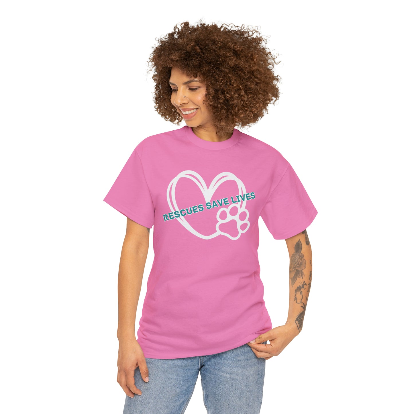 RESCUES SAVE LIVES TEE-Unisex Heavy Cotton Tee