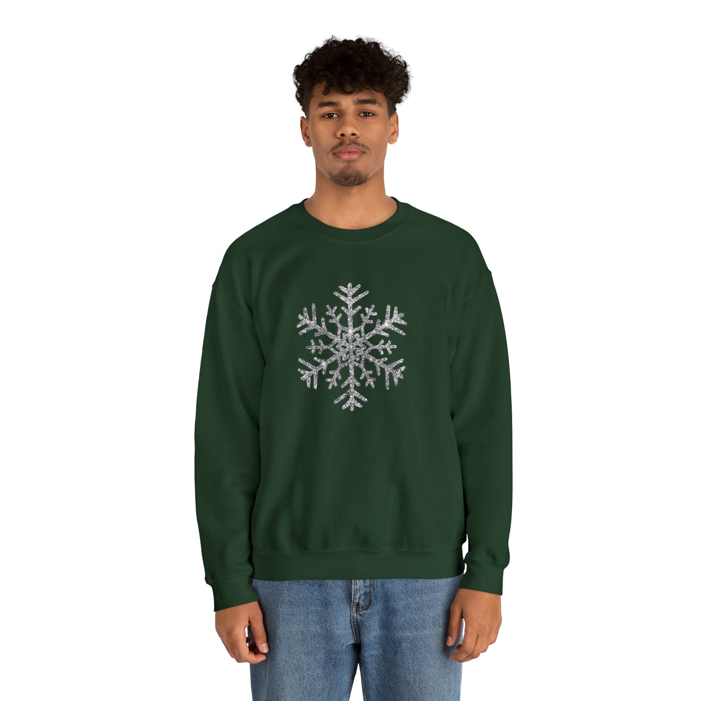 Glitter Snowflake Crewneck Sweatshirt