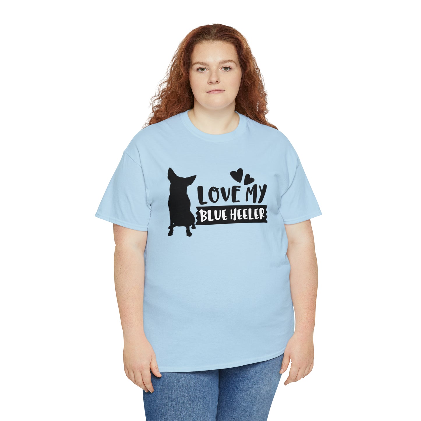 BLUE HEELER LOVE TEE-Unisex Heavy Cotton Tee