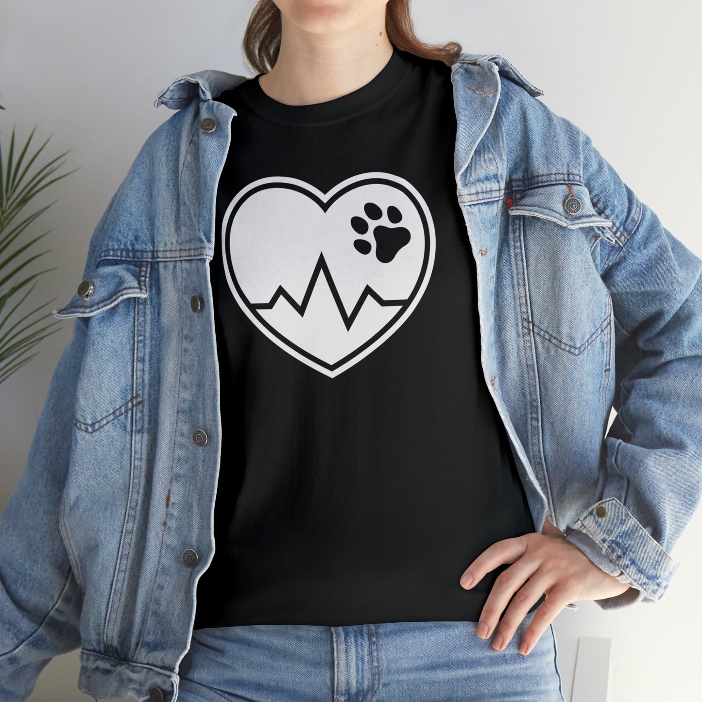 PAW HEARTBEAT TEE--ALL PROCEEDS DONATED TO ANIMAL RESCUE