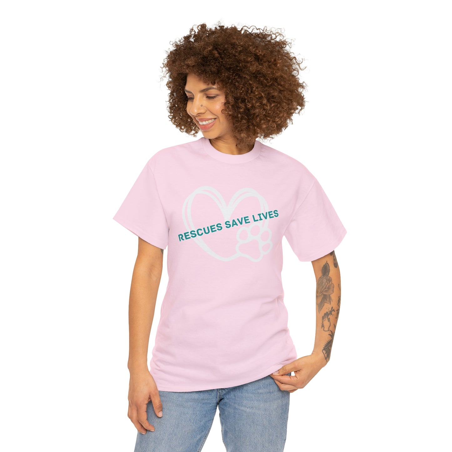 RESCUES SAVE LIVES TEE-Unisex Heavy Cotton Tee